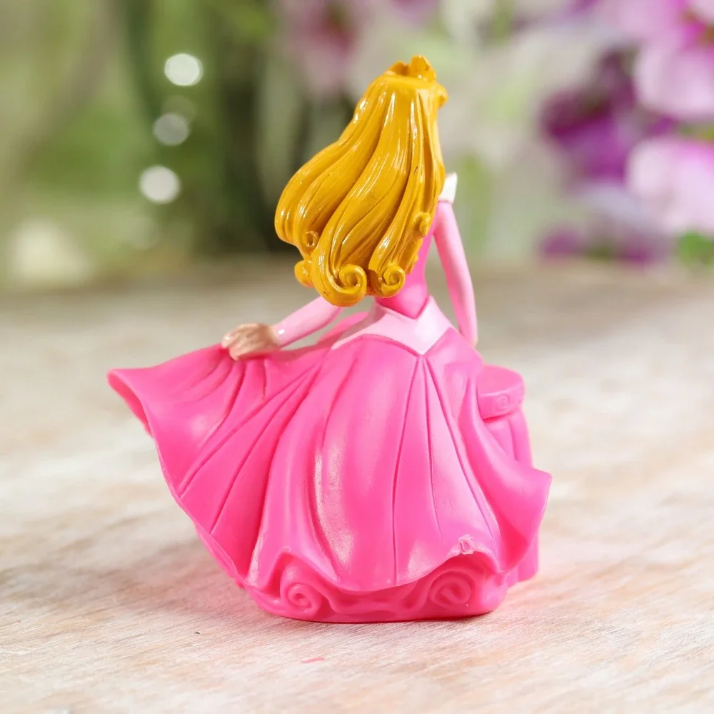 Disney Princess Sleeping Beauty Aurora Pink Dress PVC Figurine Cake Topper